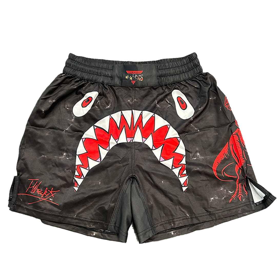 TWRECKS SIGNATURE FIGHT SHORTS BLACK
