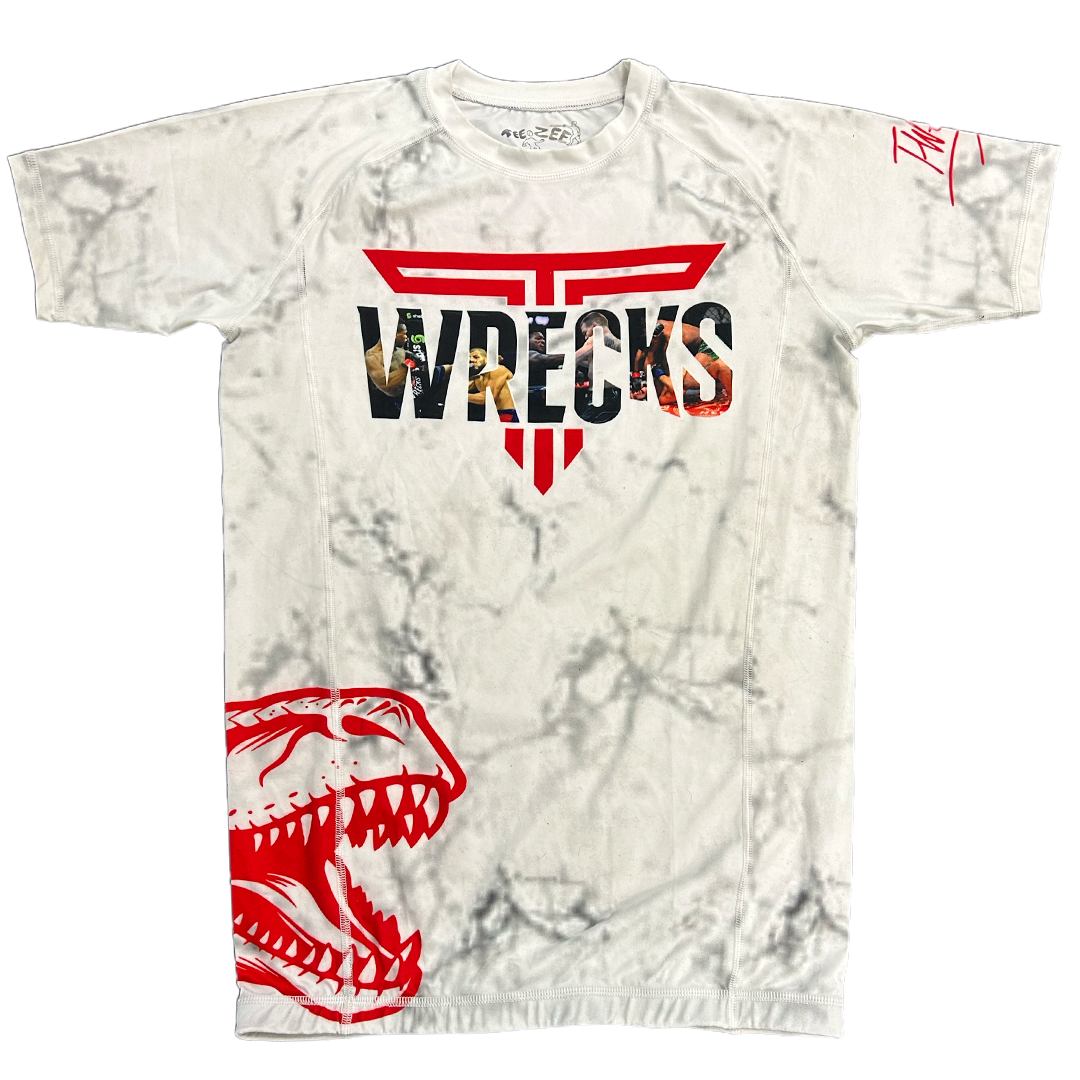 TWRECKS SIGNATURE RASH GUARD WHITE