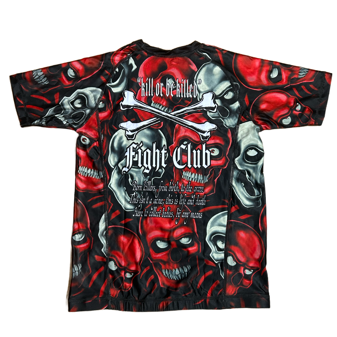 SKULL PILE RASH GUARD RED