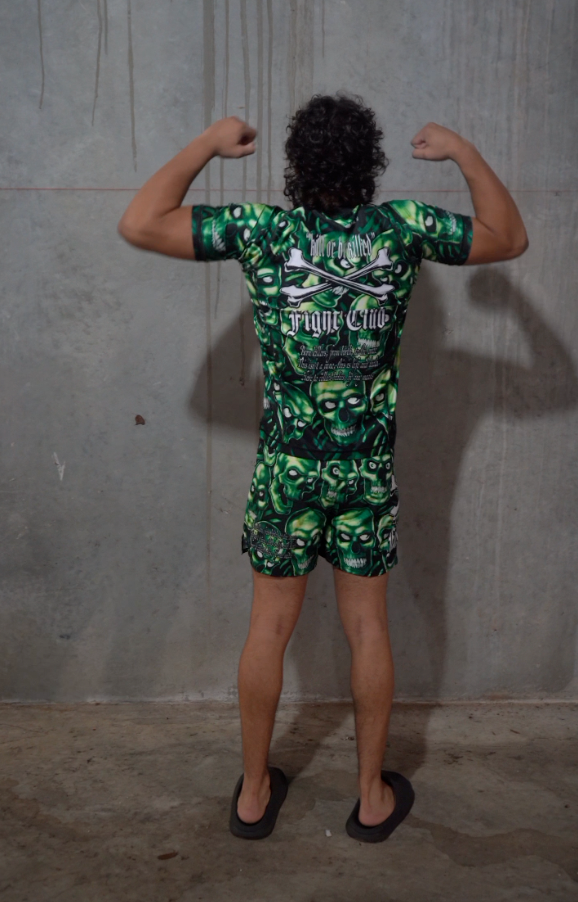 SKULL PILE RASH GUARD GREEN