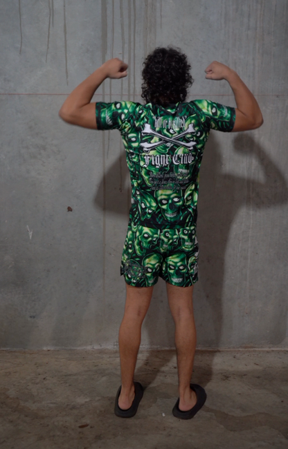 SKULL PILE RASH GUARD GREEN