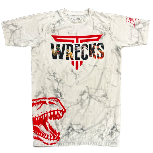 TWRECKS SIGNATURE RASH GUARD WHITE