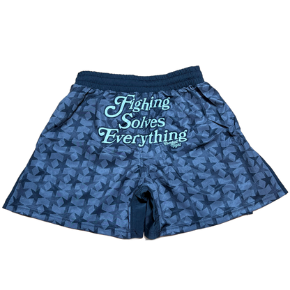 FIGHTING SOLVES EVERYTHING FIGHT SHORTS BLACK