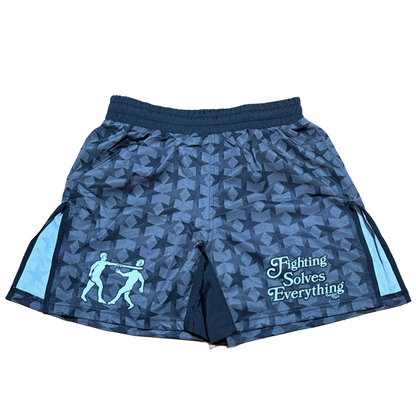 FIGHTING SOLVES EVERYTHING FIGHT SHORTS BLACK