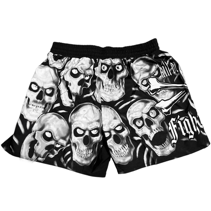 SKULL PILE FIGHT SHORTS GRAPHITE