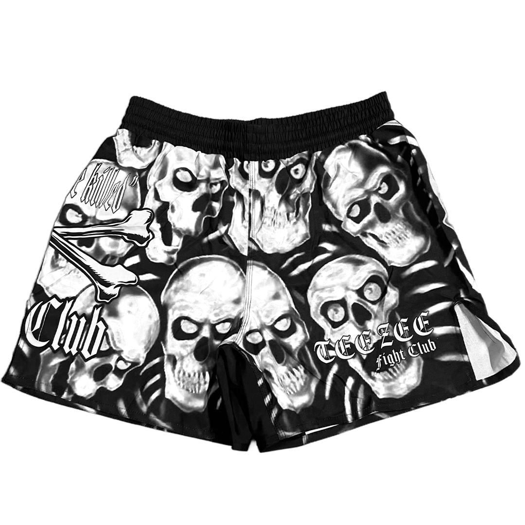 SKULL PILE FIGHT SHORTS GRAPHITE