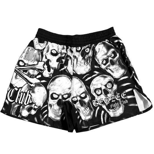 SKULL PILE FIGHT SHORTS GRAPHITE