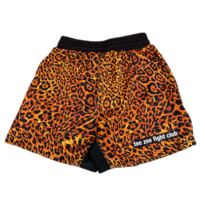 LEOPARD PRINT FIGHT SHORTS