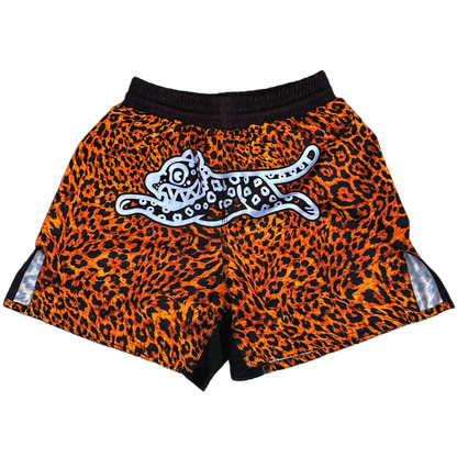 LEOPARD PRINT FIGHT SHORTS