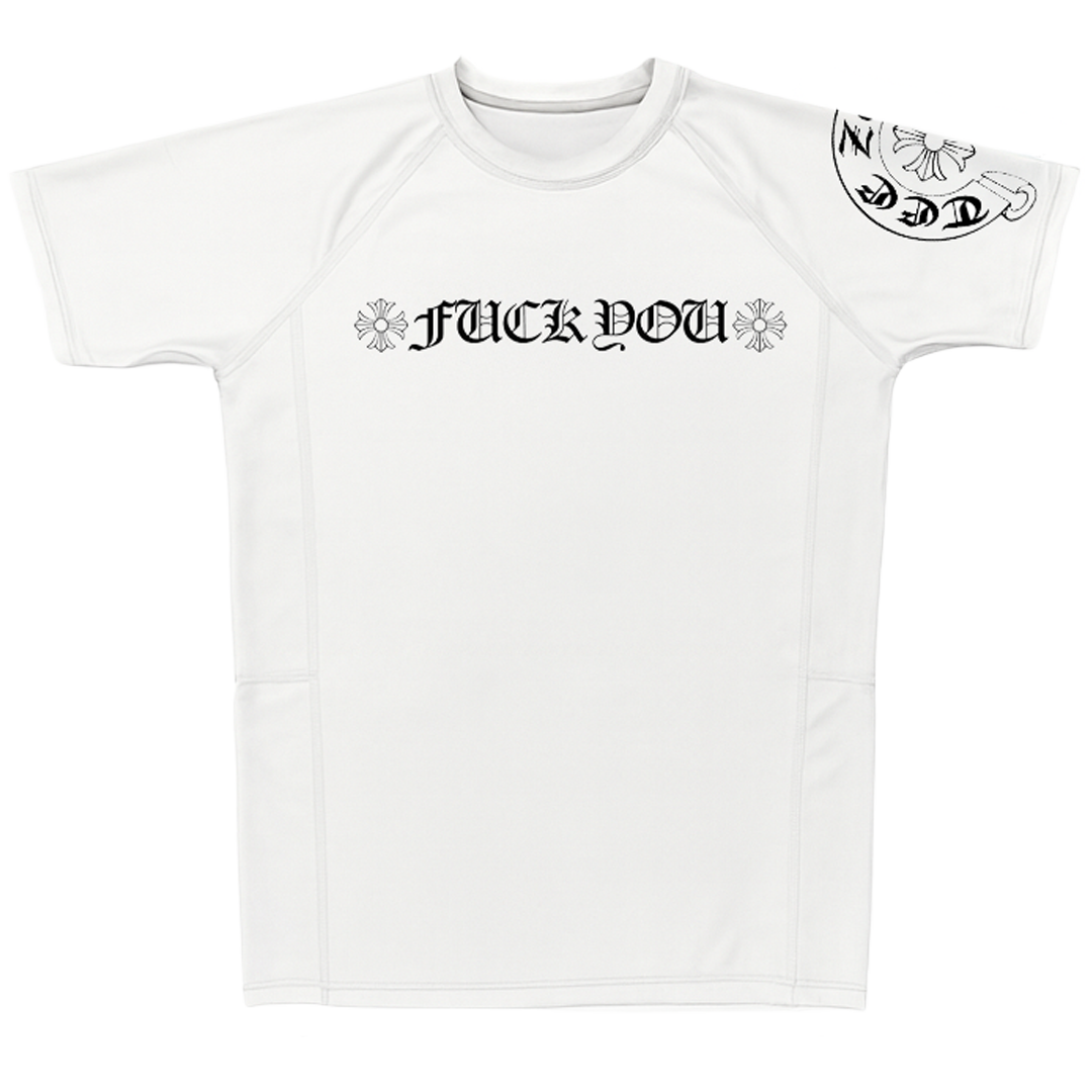 F*CK YOU RASH GUARD WHITE – TEE ZEE FIGHT CLUB