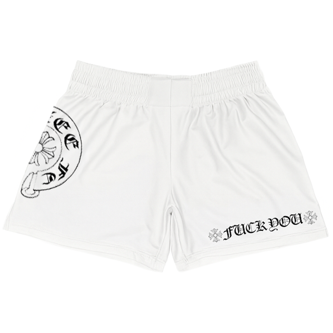F*CK YOU FIGHT SHORTS WHITE
