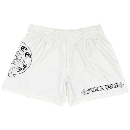 F*CK YOU FIGHT SHORTS WHITE